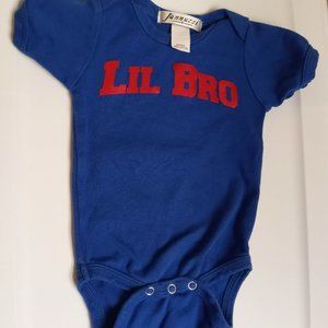 Jannuzzi Blue Lil Bro Baby Infant 3 - 6 Month Short Sleeve Onesie